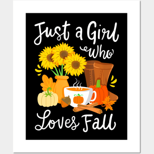 Fall Autumn Season Just a Girl Who Loves Fall Posters and Art